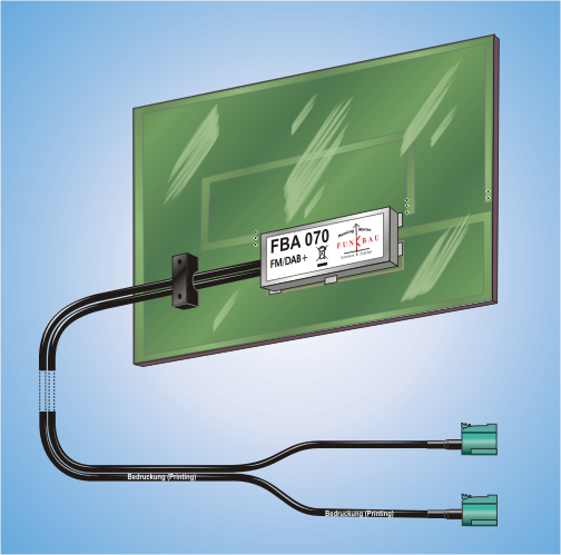 FBA 070-W, integrierbare Fahrzeugantenne FM, DAB plus