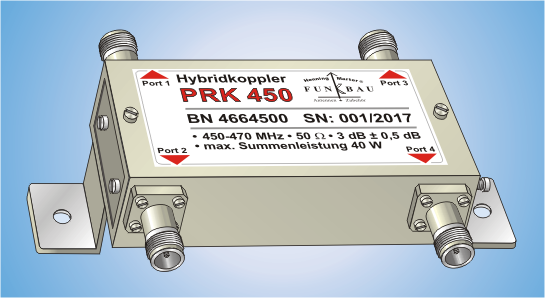 PRK 450, 3 dB Hybrid Coupler, 450-470 MHz