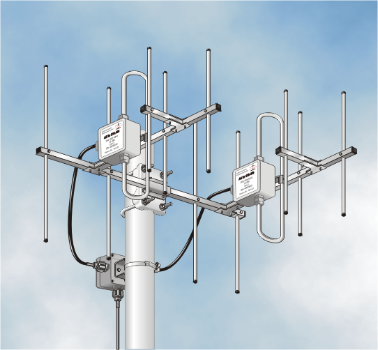 AS 2x SYA 400, Antennensystem für 380-400 MHz, vertikale Polarisation